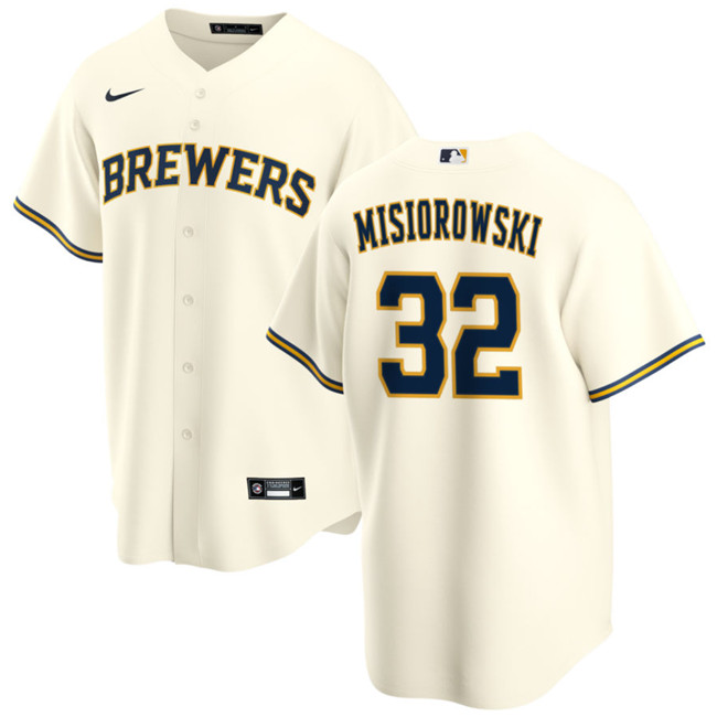 Men's Milwaukee Brewers #32 Jacob Misiorowski Cream 2025 Stitched Baseball Jersey